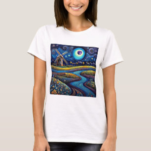 Camiseta Molino de viento en la noche 4