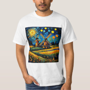 Camiseta Molino de viento en la noche 5