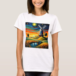 Camiseta Molino de viento en la noche 9