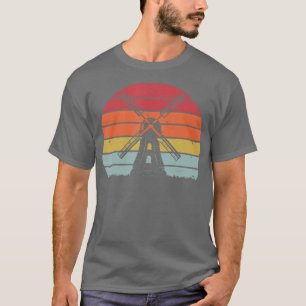 Camiseta Molino de viento holandés retro vintage Sunset