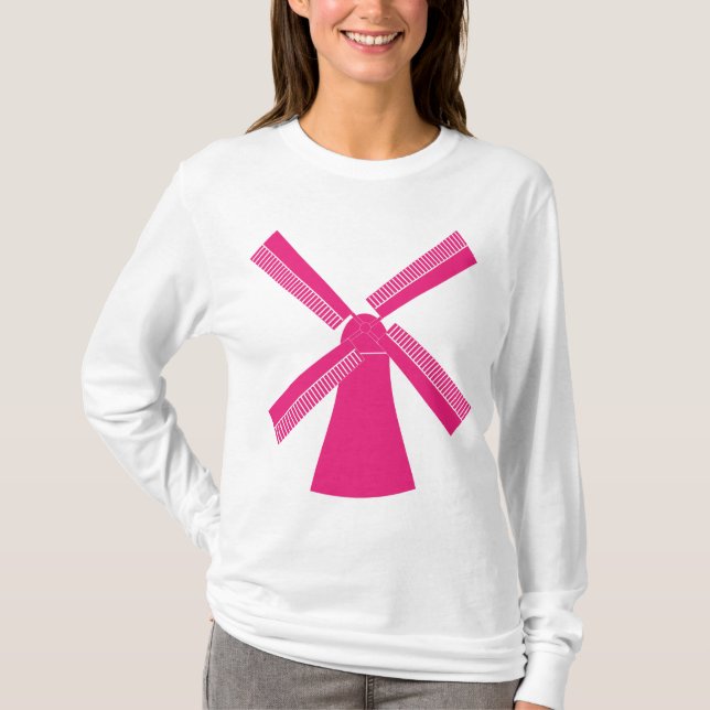 Camiseta Molino de viento rosa (Anverso)