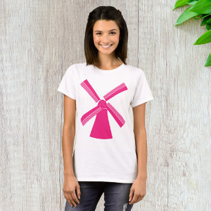 Camiseta Molino de viento rosa
