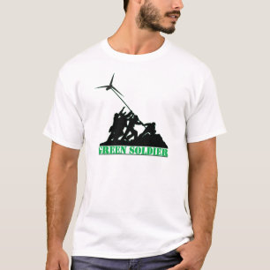 Camiseta Molino de viento verde del soldado
