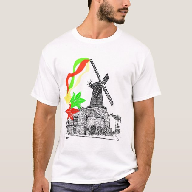 Camiseta molinoes de viento del rasta (Anverso)