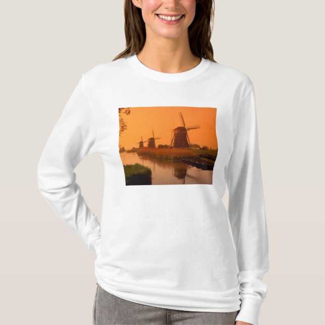 Camiseta Molinos de viento al atardecer, Leidschendam, País (Anverso)