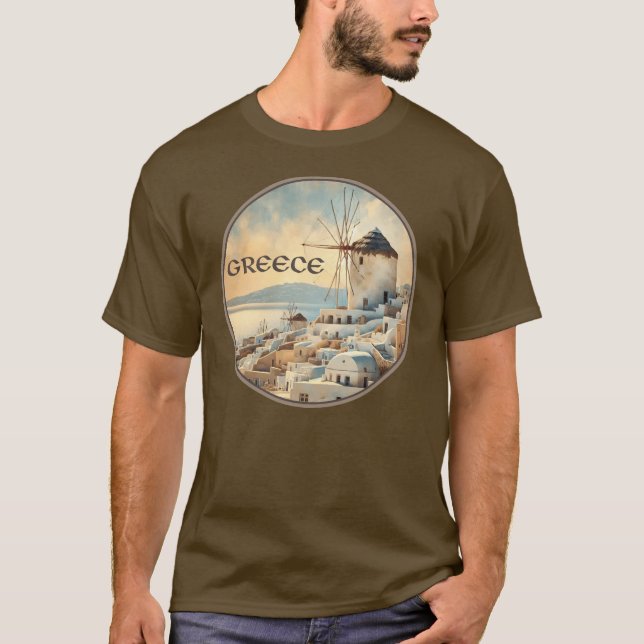 Camiseta Molinos de viento de Mykonos en Grecia (Anverso)