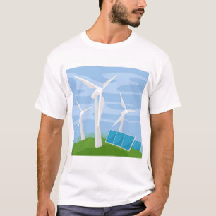 Camiseta Molinos de viento y células solares