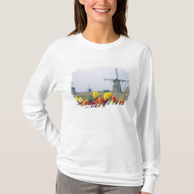 Camiseta Molinos de viento y tulipanes a lo largo del canal (Anverso)