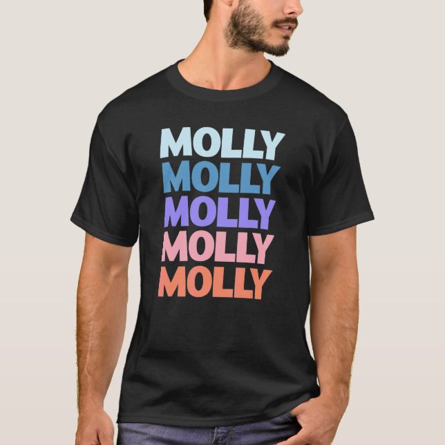 Camiseta Molly de Texto Repetido Moderno (Anverso)