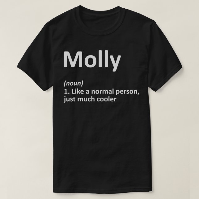 Camiseta MOLLY Definition Personalized Name Funny Birthday  (Diseño del anverso)