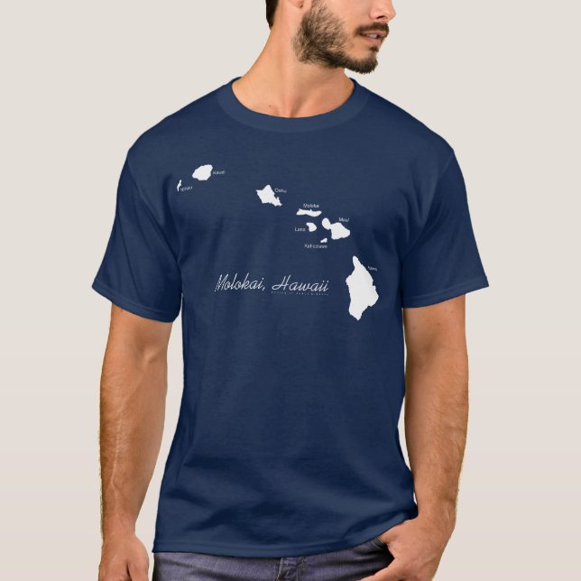 Camiseta Molokai Hawaii Con Islas Hawaianas (Anverso)
