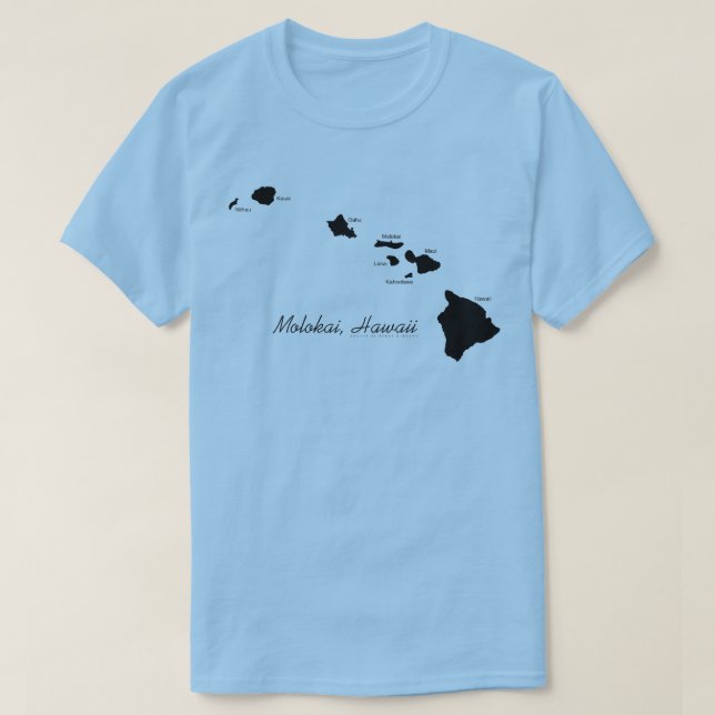 Camiseta Molokai Hawaii Con Islas Hawaianas (Diseño del anverso)
