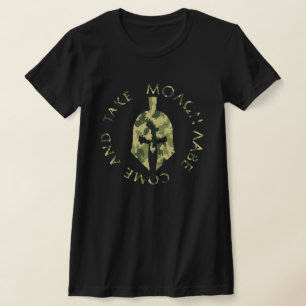 Camiseta Molon Labe Casco Espartano Camuflaje Militar 