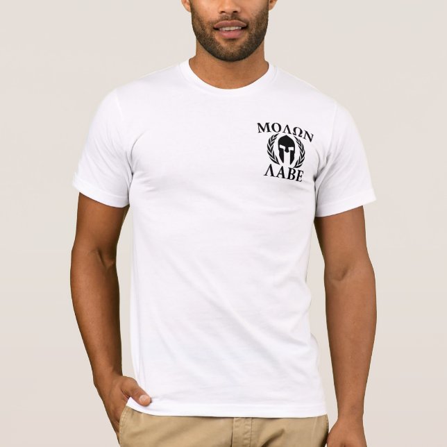 Camiseta Molon Labe Laurels Spartan Helmet (Anverso)