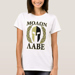 Camiseta Molon Labe Spartan Mask Laurelles Olive Green