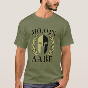 Camiseta Molon Labe Spartan Mask Laurelles Olive Green