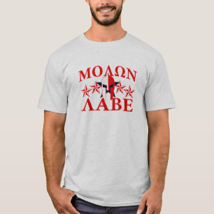 Camiseta Molon Labe Spartan Warrior Helmet 5 estrellas Patr