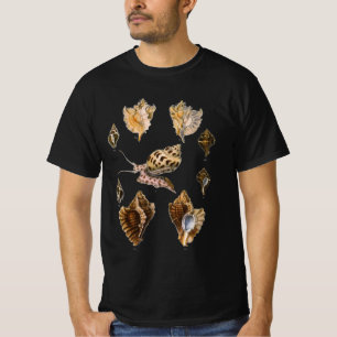Camiseta Moluscos y caracoles, organismos marinos vintage