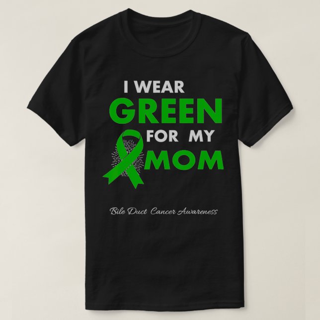 Camiseta Mom Bile Duct Cancer Awareness Survivor Ribbon Wom (Diseño del anverso)