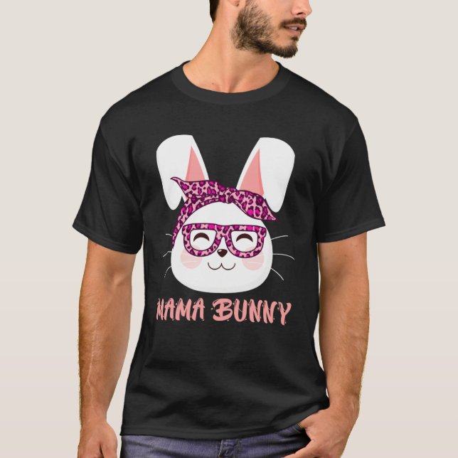 Camiseta Mom Bunny face cool Easter Bunny Happy Easter Moth (Anverso)