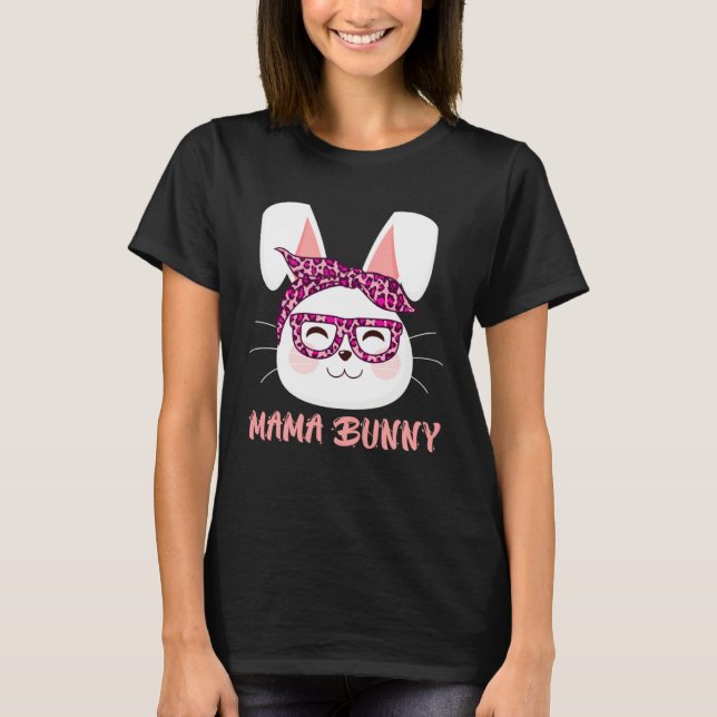 Camiseta Mom Bunny face cool Easter Bunny Happy Easter Moth (Anverso)