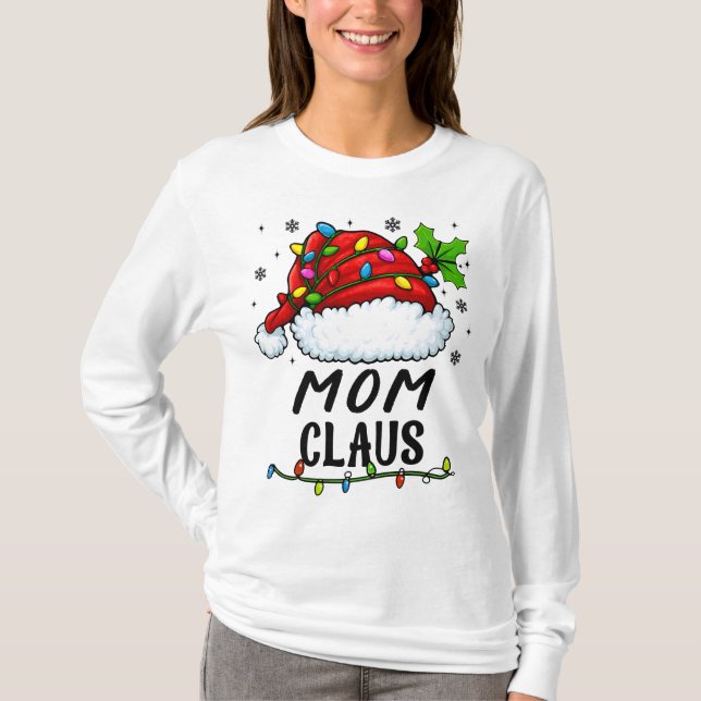 Camiseta MOM CLAUS Matching Family Christmas Pajama (Anverso)