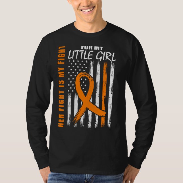 Camiseta Mom Dad Little Girl Daughter Leukemia Awareness Fl (Anverso)