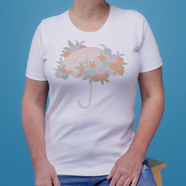 Camiseta MOM del paraguas floral para ser el TEXTO de vuelt (Subido por el creador)