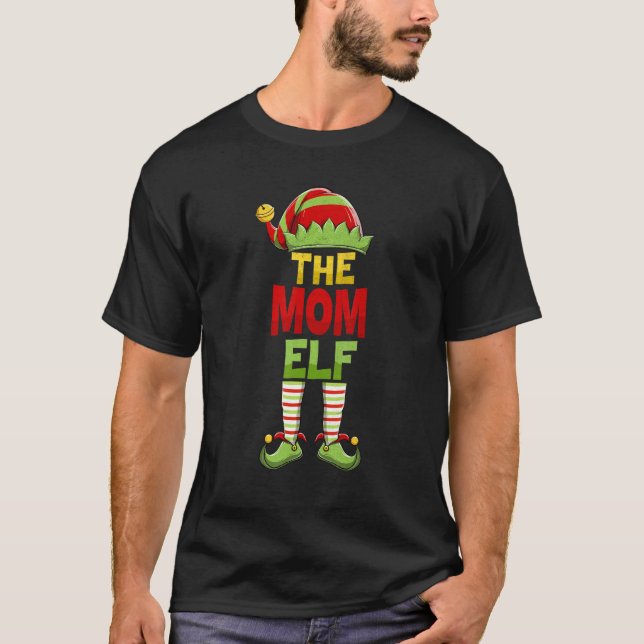 Camiseta Mom ELF Family Matching Group Christmas Pajamas (Anverso)
