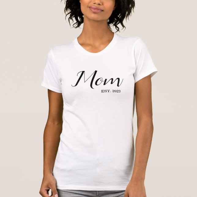 Camiseta Mom Establecida en Negro (Anverso)