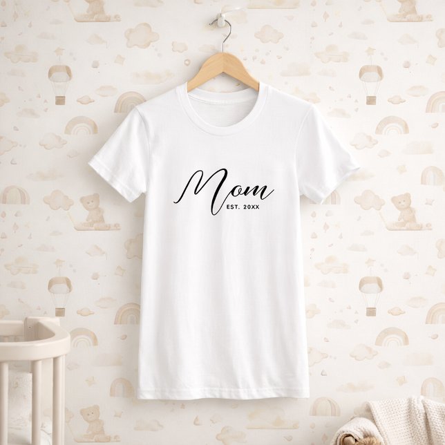 Camiseta Mom Established New Mom Gift Personalized (Subido por el creador)