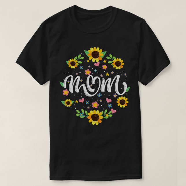 Camiseta Mom Floral and Sunflower Summer Flowers  (Diseño del anverso)