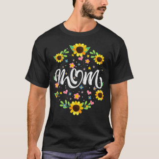 Camiseta Mom Floral and Sunflower Summer Flowers 