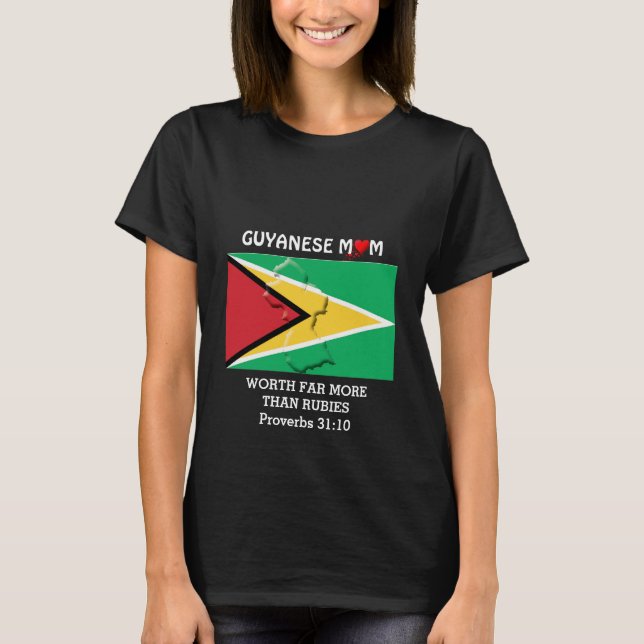 Camiseta MOM GUYANÉS VALE Más Que Rubies PROV 31 Negro (Anverso)
