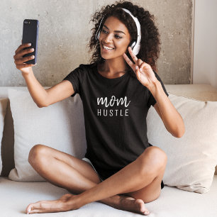 Camiseta Mom Hustle   Modern Script Black Mother's Day