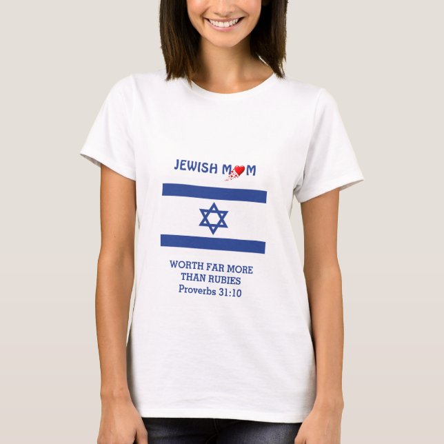 Camiseta MOM JUDÍO VALE Más Que Rúbies PROVERBS 31 (Anverso)