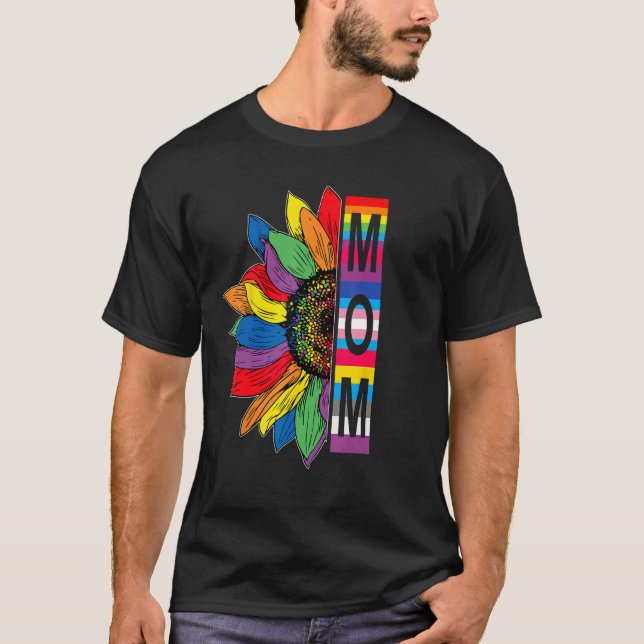 Camiseta Mom LGBTQ Gay Pride Sunflower (Anverso)