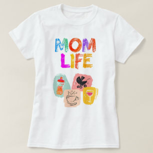 Camiseta MOM LIFE - Diseño de maternidad alegre
