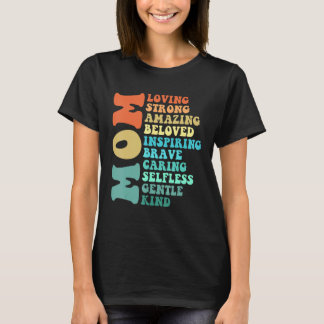 Camiseta Mom Loving Strong Amazing Beloved Inspiring Brave 