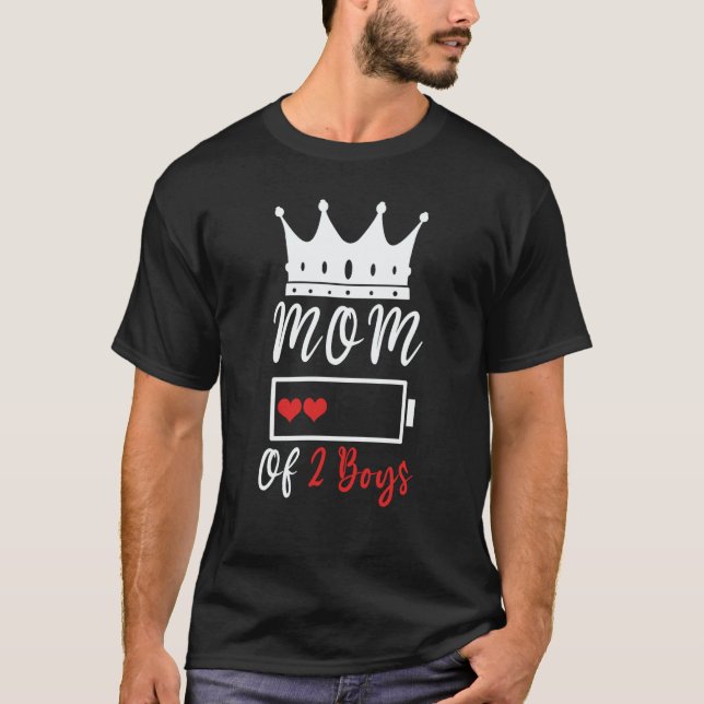 Camiseta Mom Of 2 Boys Love Mom Quotes Happy Mother's Day (Anverso)