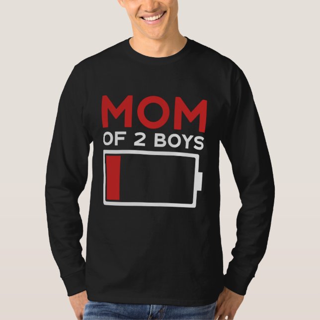Camiseta Mom of 2 Boys Mother's Day (Anverso)