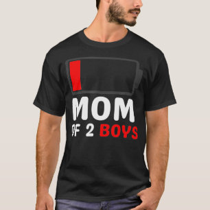 Camiseta Mom of 2 Boys Mothers Day Birthday Women 