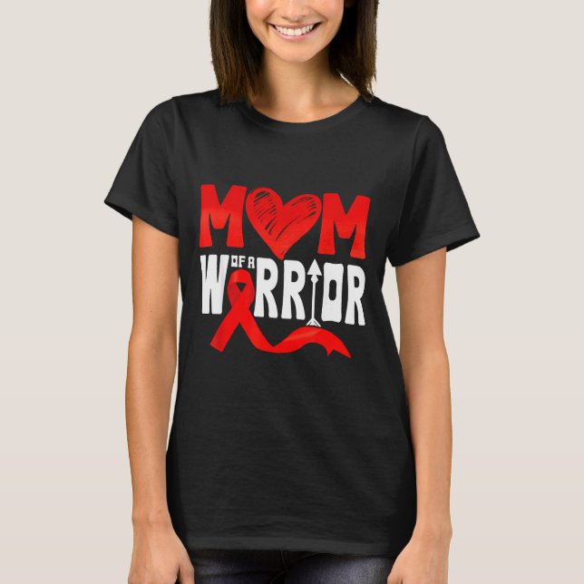 Camiseta Mom Of A Heart Warrior Chd Heart Disease Awareness (Anverso)