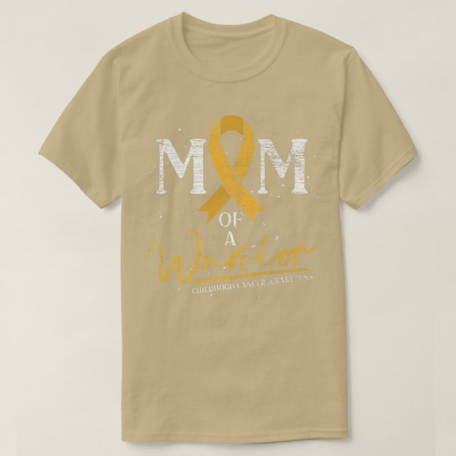 Camiseta Mom Of A Warrior Cancer Fighter Childhood Cancer A (Diseño del anverso)