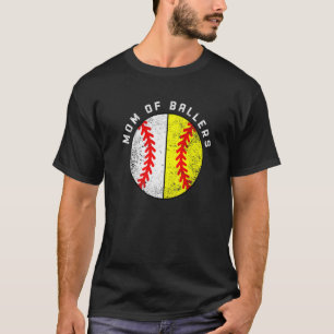 Camiseta Mom Of Ballers  Baseball Softball Mom