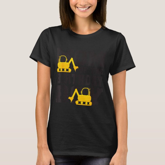 Camiseta Mom Of The Birthday Boy Funny Excavator Truck B-da (Anverso)