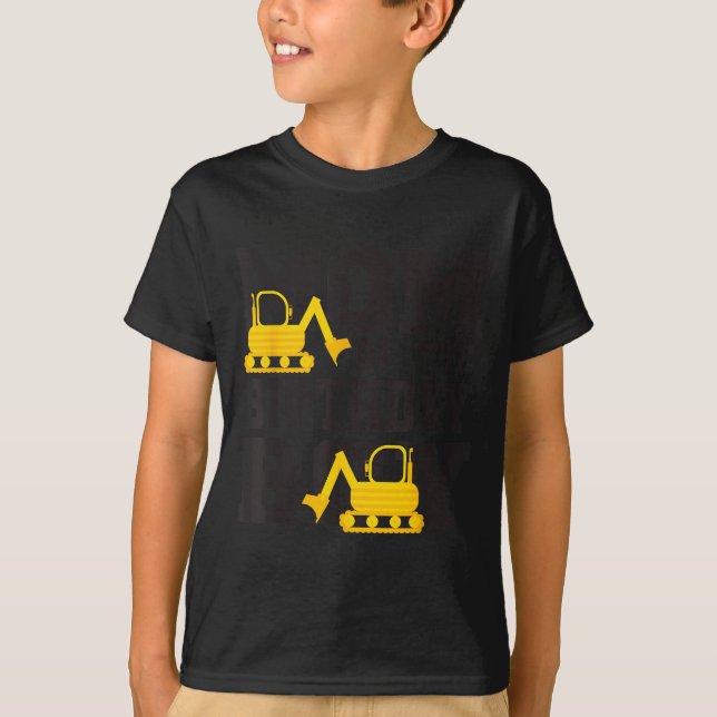 Camiseta Mom Of The Birthday Boy Funny Excavator Truck B-da (Anverso)