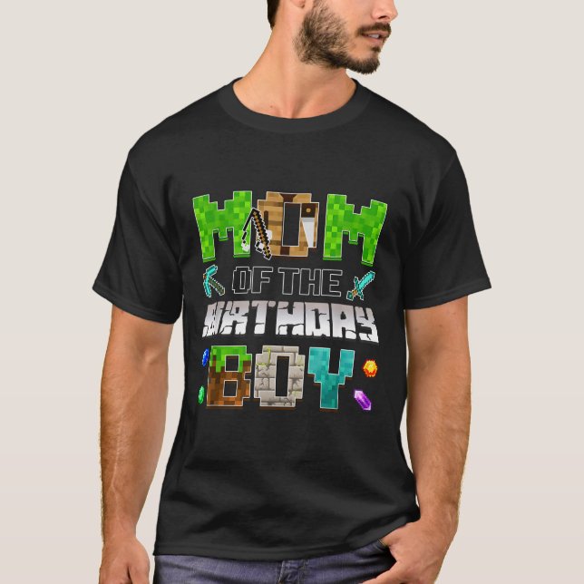 Camiseta Mom Of The Birthday Boy Funny Gaming Birthday Xel  (Anverso)