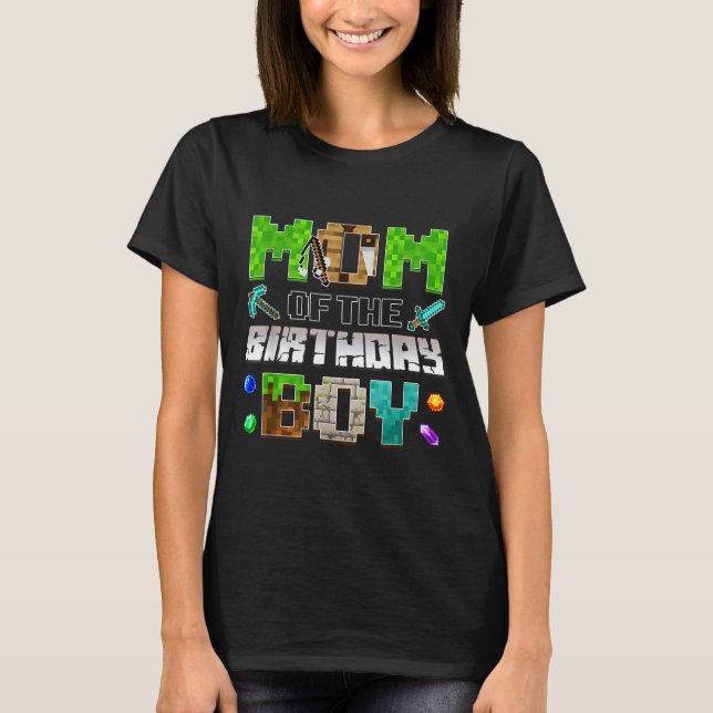 Camiseta Mom Of The Birthday Boy Funny Gaming Birthday Xel  (Anverso)