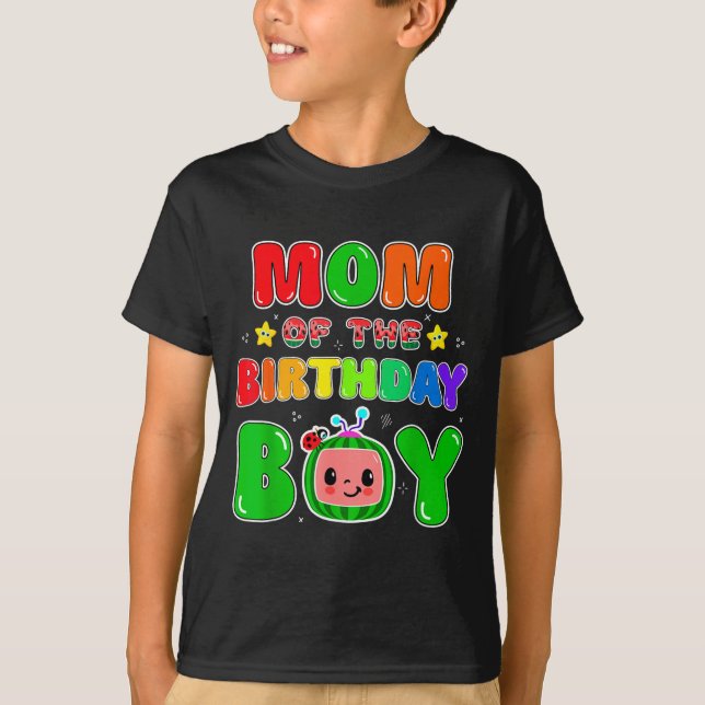 Camiseta Mom Of The Birthday Boy Funny Melon Family Party M (Anverso)